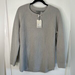 BAREFOOT DREAMS COZYCHIC RAGLAN SHIRTTAIL PULLOVER SWEATER IN SEA SPRAY SIZE M